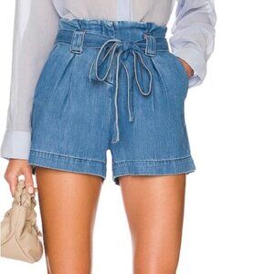 L'AGENCE Hillary Paperbag Denim Dressy Shorts in Yucca Size 27